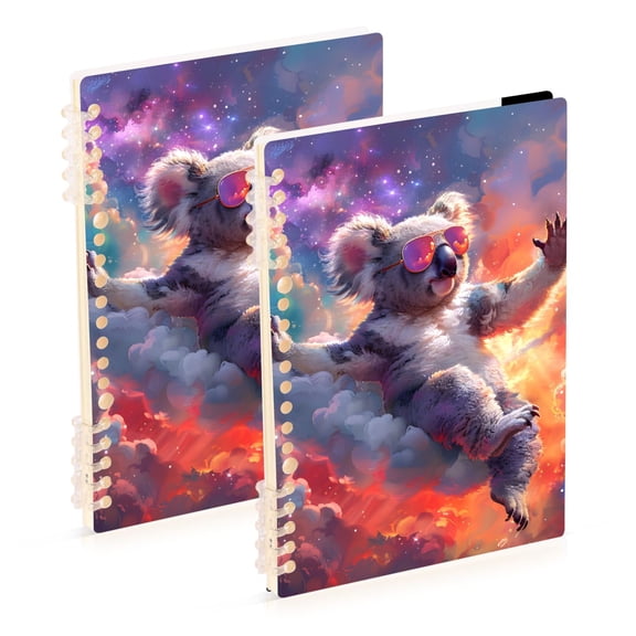 Surreal Koala in Galaxy Nebula Notebook Detachable Coil Notebook Diary Plan Book A5 Size 60 Pages 1 Pack