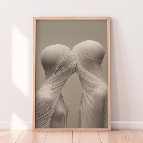 Surreal Lovers Art Print - Emotional Conceptual Wall Art - Abstract Romance Decor For Modern Interiors Wall Art, Modern Wall Decor, 8x12 UNFRAMED