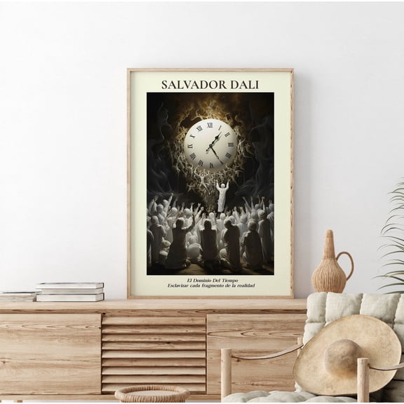 Surreal Melting Clock Style Abstract Wall Art, Unframed Paper Print Size 8x12