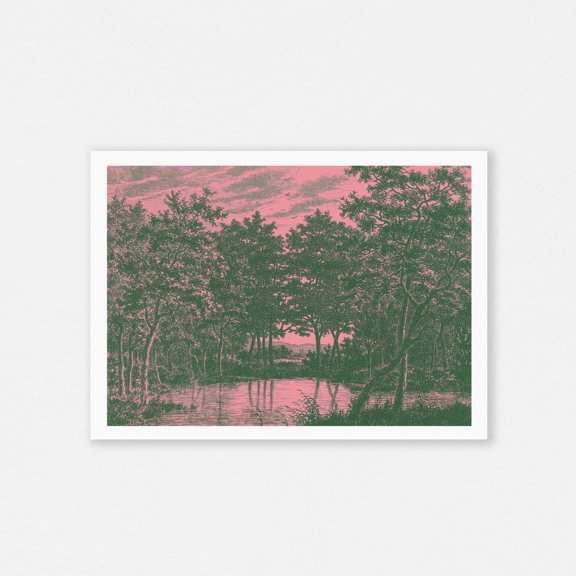 Surreal Pink Landscape Print, Unframed Paper Poster 8x10in