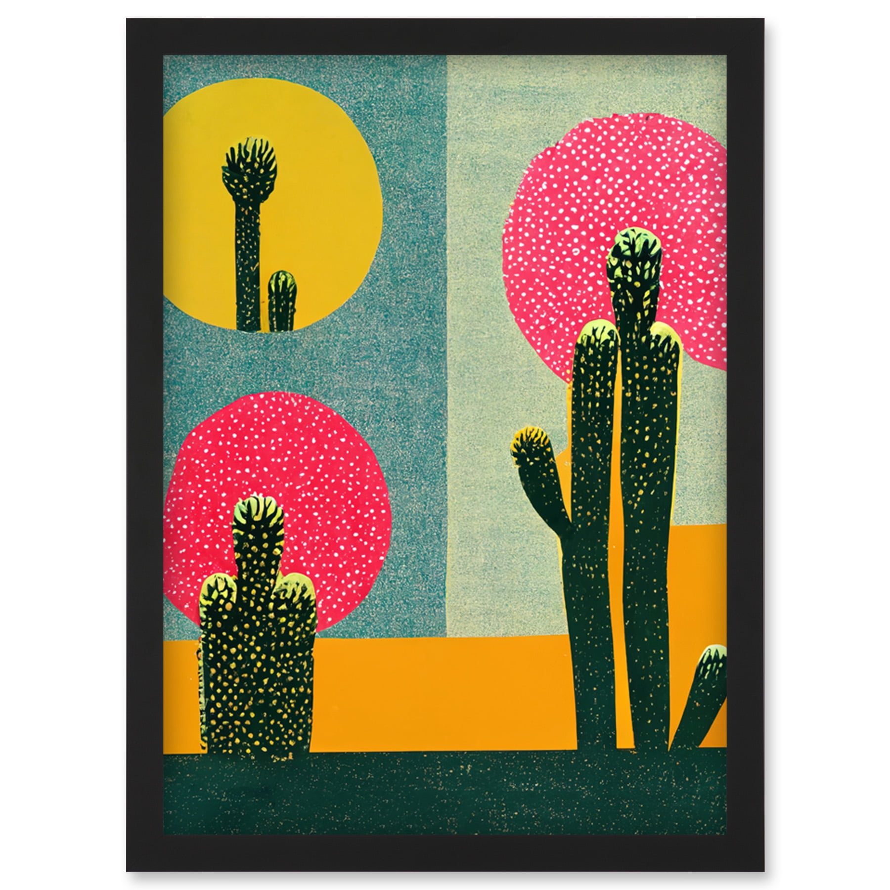 Surreal Pop Art Cholla Desert Cactus Artwork Framed Wall Art Print A4 -  Walmart.com