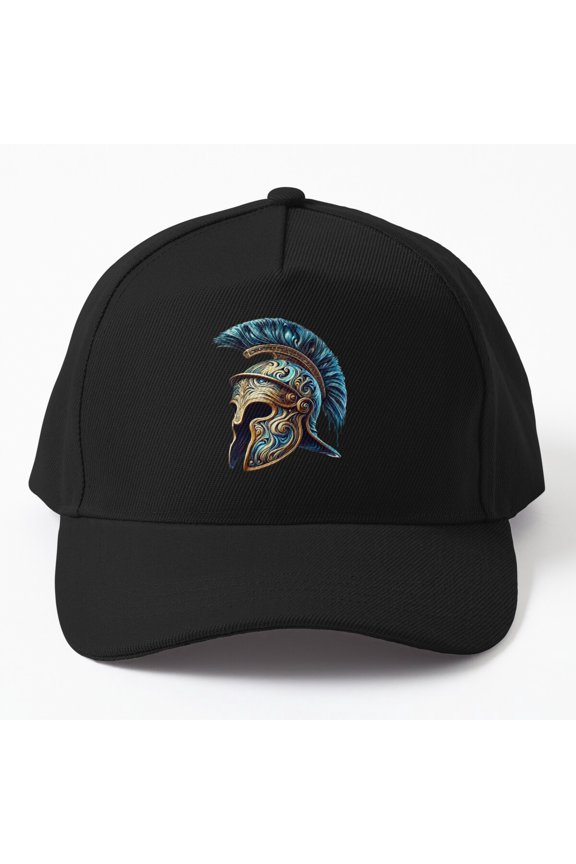 Surreal Roman Helmet Baseball Hat, Intricate Ancient Armor Graphic Design, Classic Everyday Cap