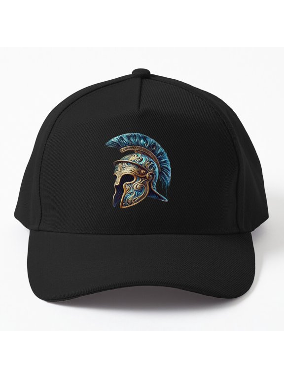 Surreal Roman Helmet Baseball Hat, Intricate Ancient Armor Graphic Design, Classic Everyday Cap