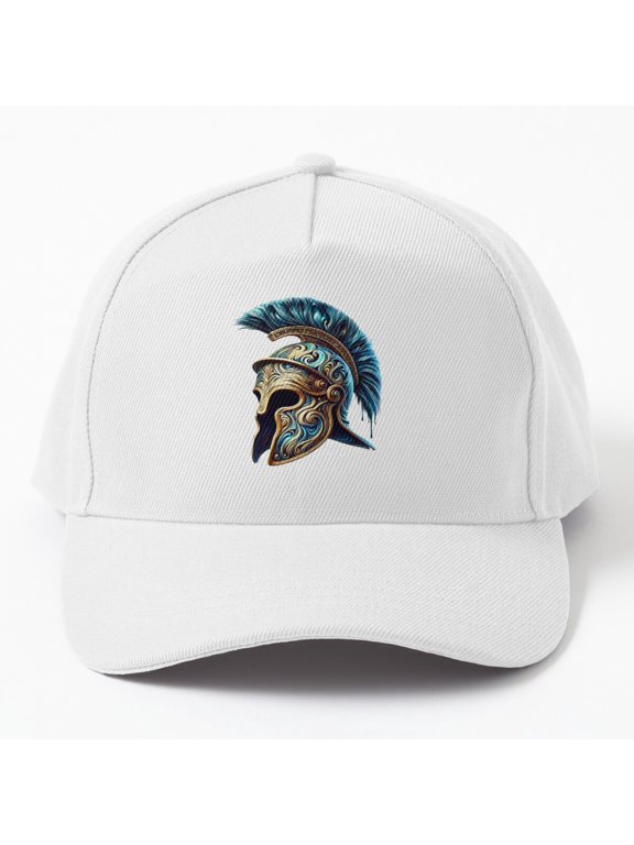 Surreal Roman Helmet Baseball Hat, Intricate Ancient Armor Graphic Design, Classic Everyday Cap