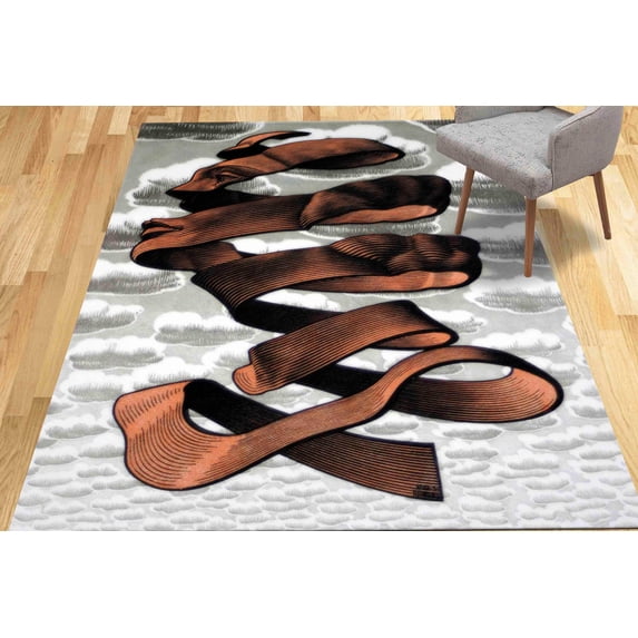 Surreal Rug, Area Rugs, Modern Rug, Large Rugs, Floor Rugs, Rind By MC Escher Rugs, Kitchen Rugs, Abstract Face Rugs, Non-Slip Carpet Rug, 1.7'x2.3' - 50x70 cm