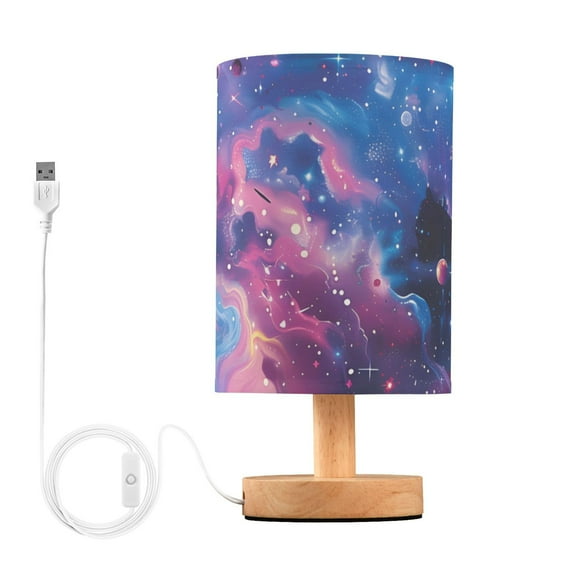 Surreal Stars Planets Galaxy Table Lamp with USB Port LED Warm Light Lamp Night Light Home Decor