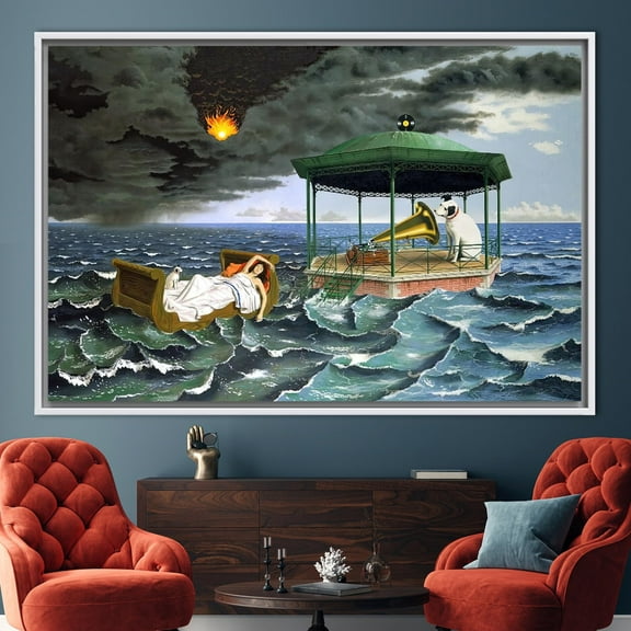 Surreal Wall Decor, Seascape Wall Decor, Reproduction Canvas, Dominique Appia, Famous Wall Decor, Sea Landscape Art, Canvas Wall Decor - Natural Framed