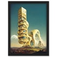 thumbnail image 1 of Surrealism Modern Architecture Palace Artwork Framed Wall Art Print A4, 1 of 4