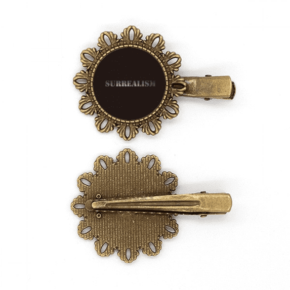 Surrealism Psychic Automatism Vintage Metal Flower Hairpin Hair Piece Headdress
