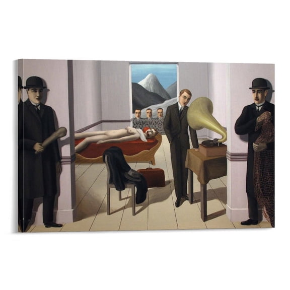 Surrealist Artists Rene Magritte Evil Assassin Poster Picture Print Canvas Poster Wall Paint Art Posters Decor Modern Home Artworks Gift 16x24inch(40x60cm)