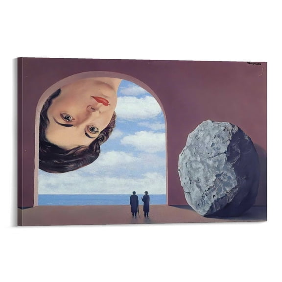 Surrealist Artists Rene Magritte Portrait of Stephy Langui Poster Picture Print Wall Art Poster Painting Canvas Posters Artworks Gift Room Aesthetic 16x24inch(40x60cm)