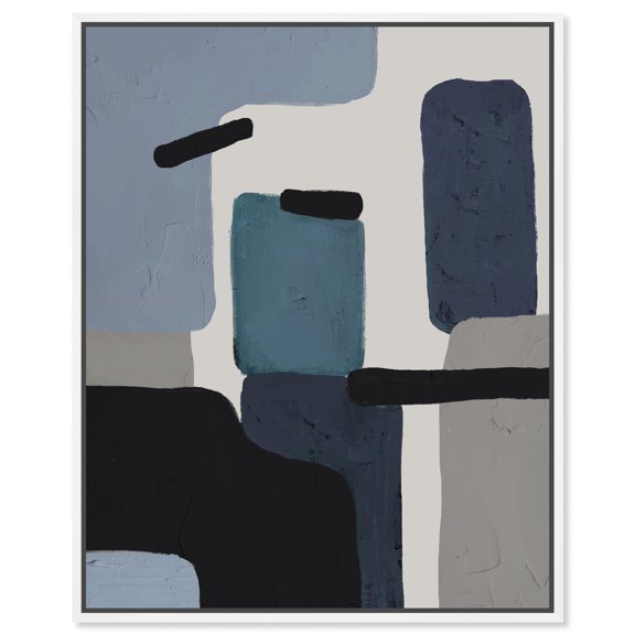 Surrealist Dreamscape II Canvas Print Blue Wall Decor by Notoriart, White Frame, 36 x 45