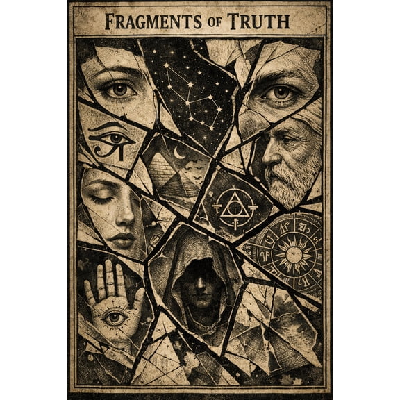 Surrealist Esoteric Poster - Fragments of Truth Occult Wall Art | Unique Gift 【Laminated】