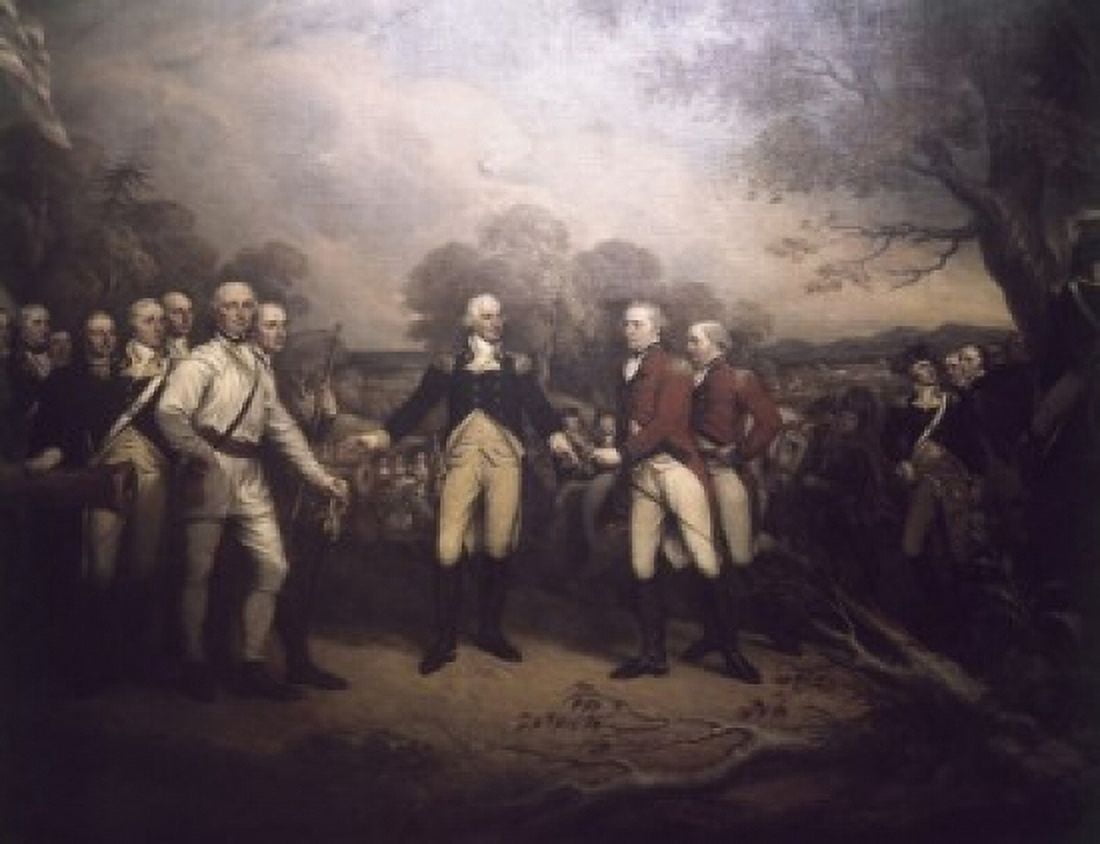 Surrender of General Burgoyne at Saratoga New York October 17th 1777 John Trumbull (1756-1843 American) United States Capitol Washinton DC USA Canvas Art - John Trumbull (18 x 24)