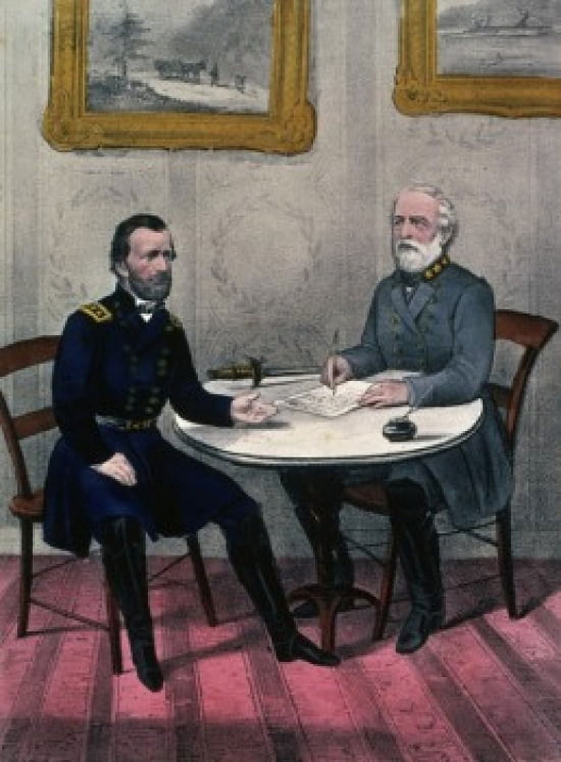 Surrender of General Lee at Appomattox Court House Virginia April 9 1865  Currier and Ives (a 1857-1907American) Library of Congress Washington DC Canvas Art - Currier and Ives (24 x 36)