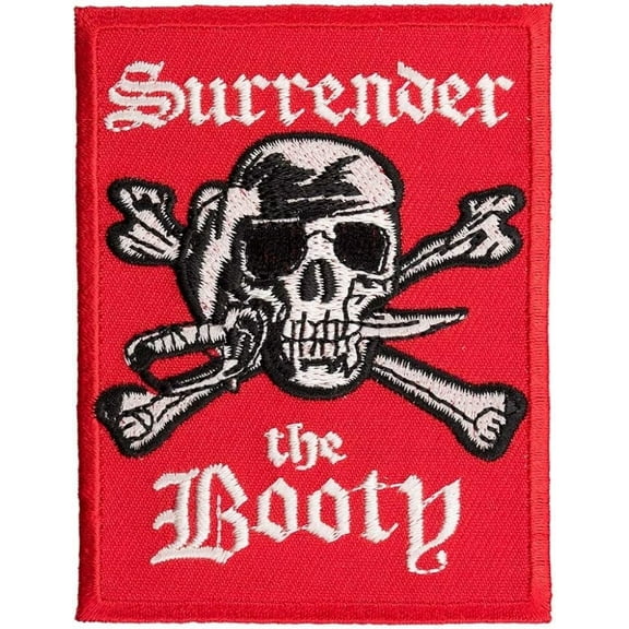 Surrender The Booty Pirate Patch, Pirate Skull Patches