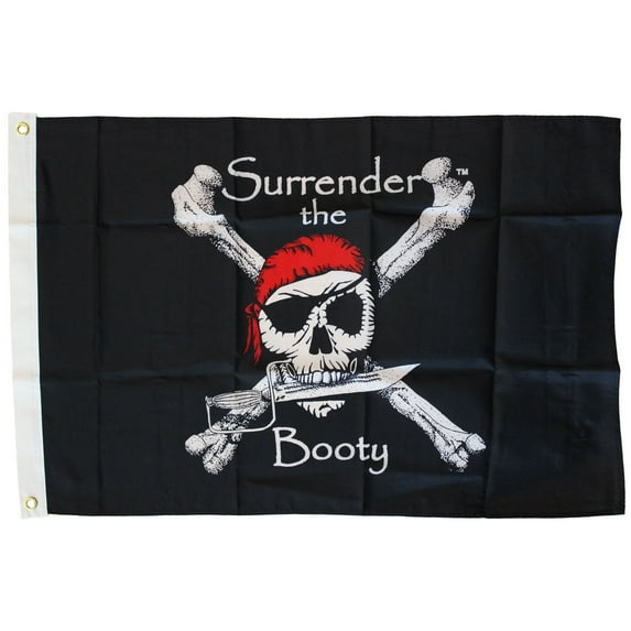 Surrender the Booty - 3'X5' Nylon Flag (Black)