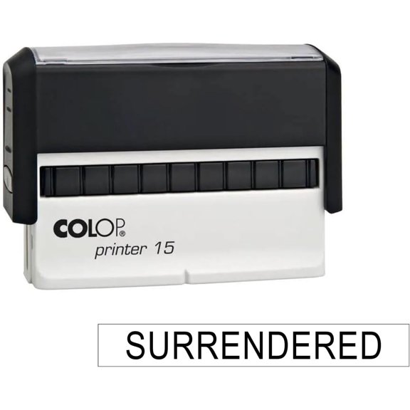 Surrendered Self Inking Rectangle Stamp – 1/4" H x 2-1/4" L Impression – Required for webDEALER Program – TxDMV Compliant – Professional Self-Inking Stamp for Ownership Documents