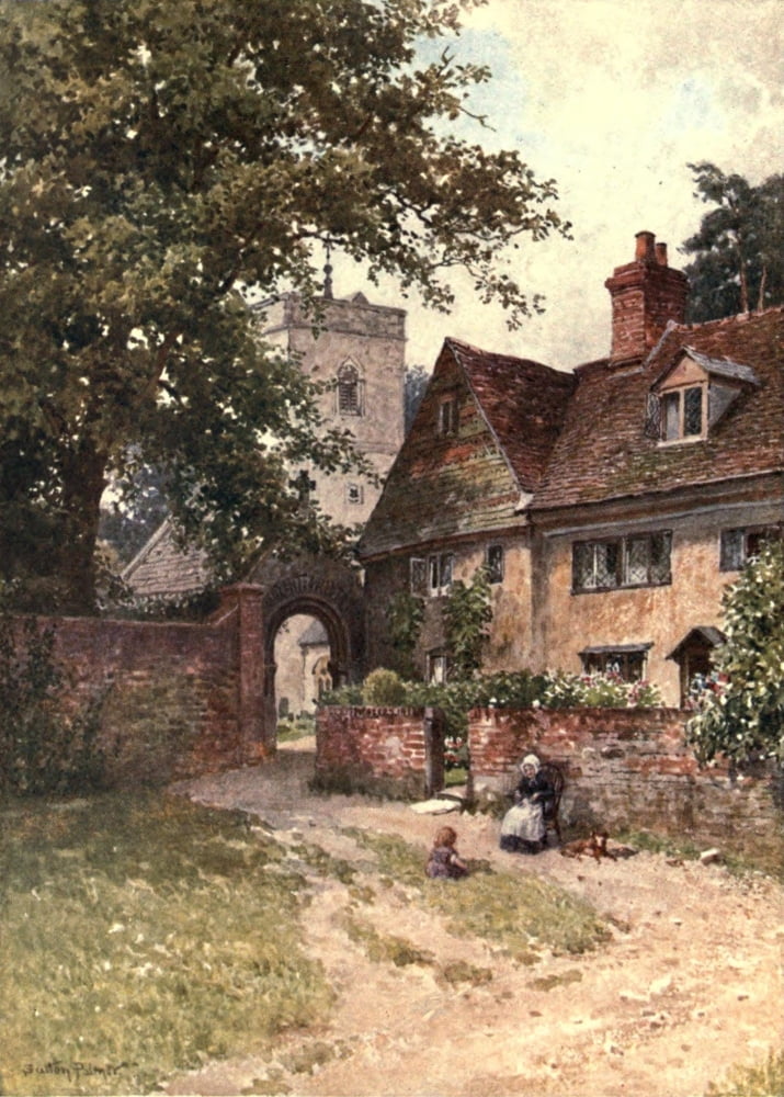 Surrey 1906 Betchworth Church Canvas Art - Harold Sutton Palmer (18 x 24)
