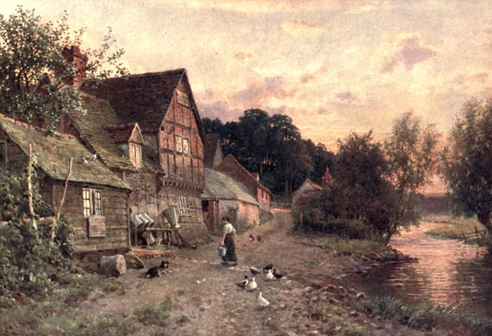 Surrey 1906 Dairy farm Farnham Canvas Art - Harold Sutton Palmer (18 x 24)