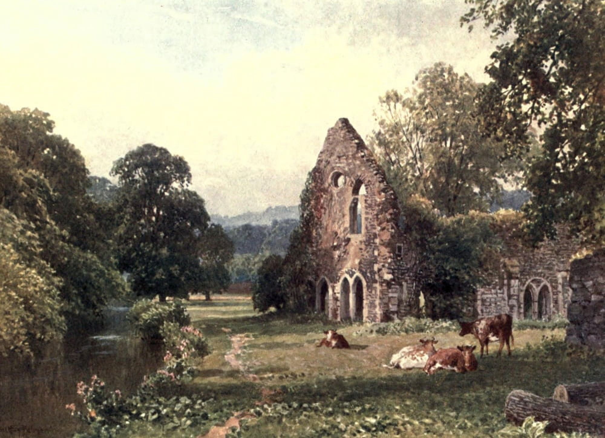 Surrey 1906 Waverley Abbey near Farnham Canvas Art - Harold Sutton Palmer (18 x 24)