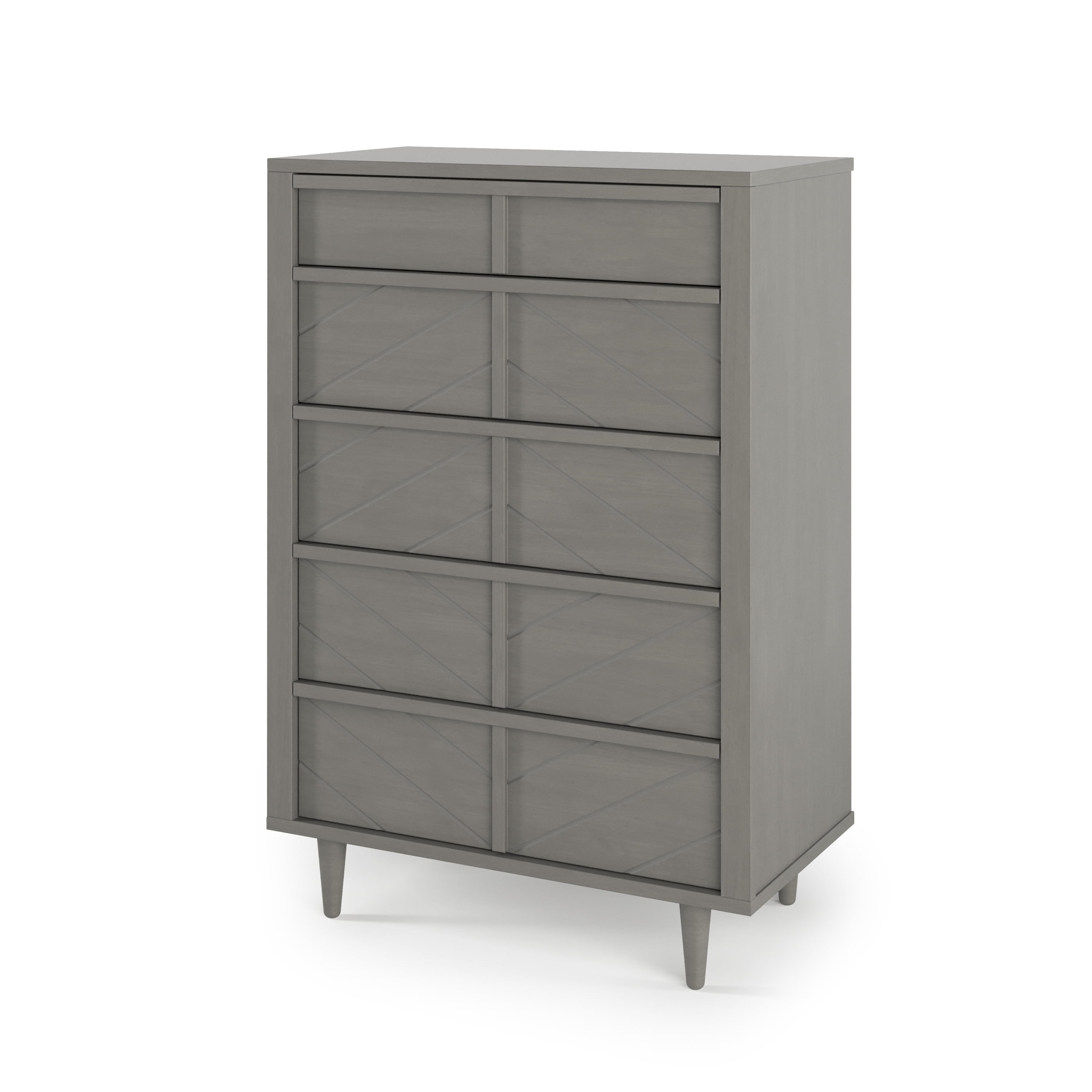 Lunar Gray Pine 5-Drawer Nursery Chest