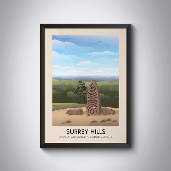 Surrey Hills AONB Leith Hill North Downs Wall Decor, Unframed Canvas 24x36in