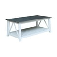 thumbnail image 1 of Surrey Solid Wood Coffee Table with Shelf - White/Heather Gray, 1 of 8