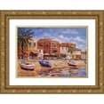 thumbnail image 1 of Surridge, Malcolm 14x11 Gold Ornate Wood Framed with Double Matting Museum Art Print Titled - Beachside Cafes, 1 of 4