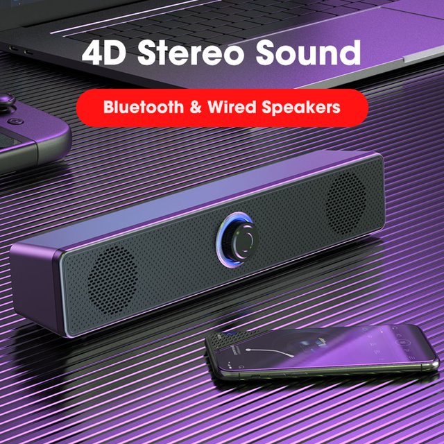 Surround Sound Bar Wired Computer Speakers Stereo Subwoofer Soundbar