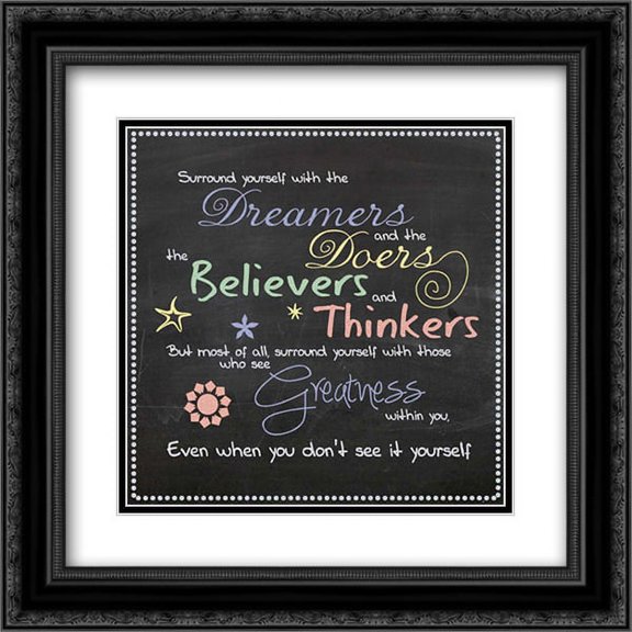 Surround Yourself 2x Matted 20x20 Black Ornate Framed Art Print by Gibbons, Lauren