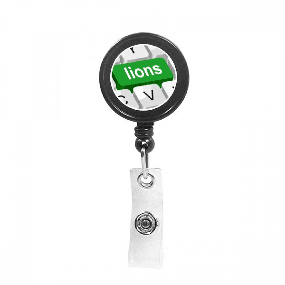 Surrounded Lions Keyboard Letters Retractable Keychain Badge Holder ID Badge