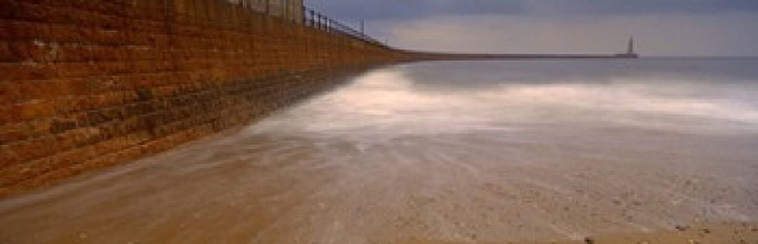 Surrounding Wall Along The Sea Roker Pier Sunderland England United Kingdom Canvas Art - Panoramic Images (18 x 6)