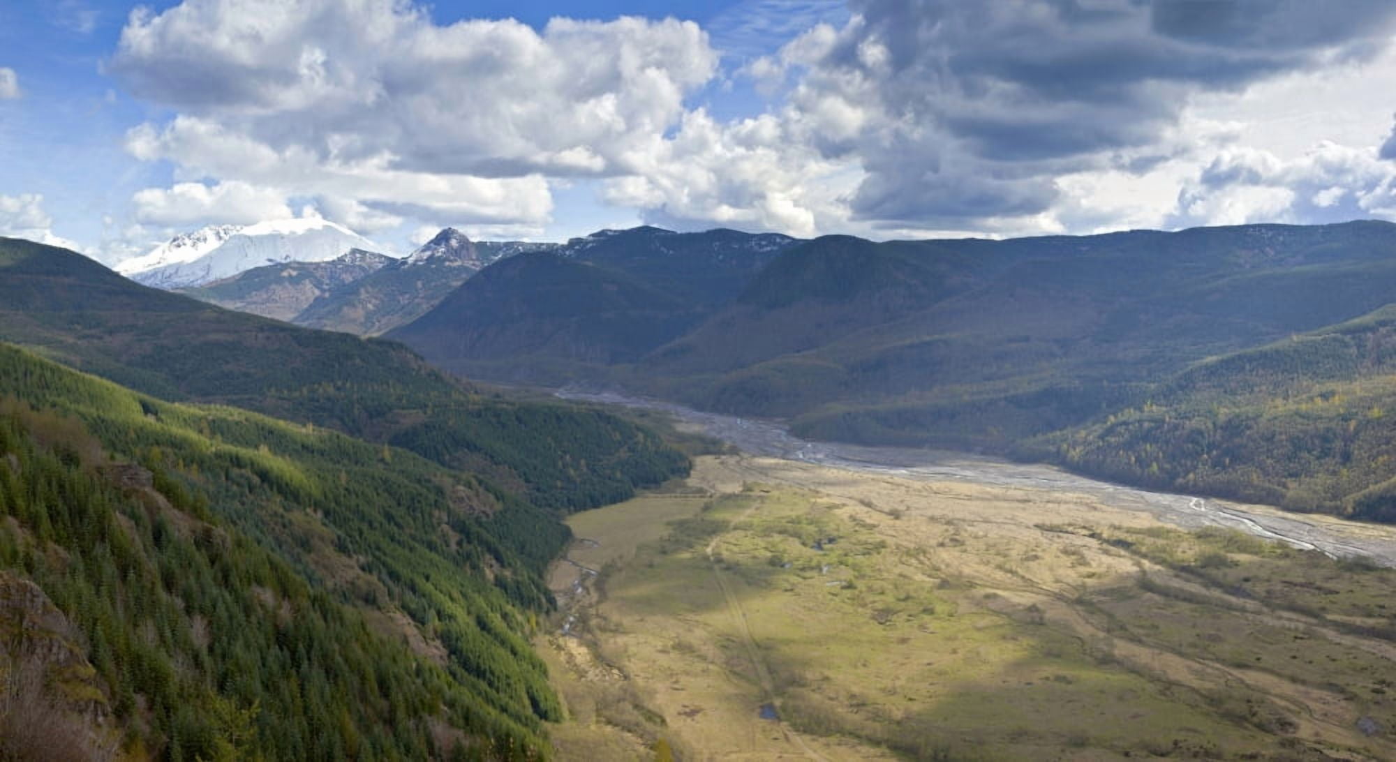 Surrounding landscape and mountains near Mount St Helens Skamania County Washington State USA Canvas Art - Panoramic Images (27 x 9)