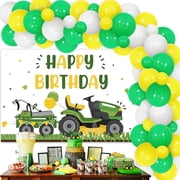Lawnmower Birthday Party Decorations, Lawn Mower Birthday Backdrop Tractor Balloon Garland Arch Kit for Farm Farmyard Party Supplies