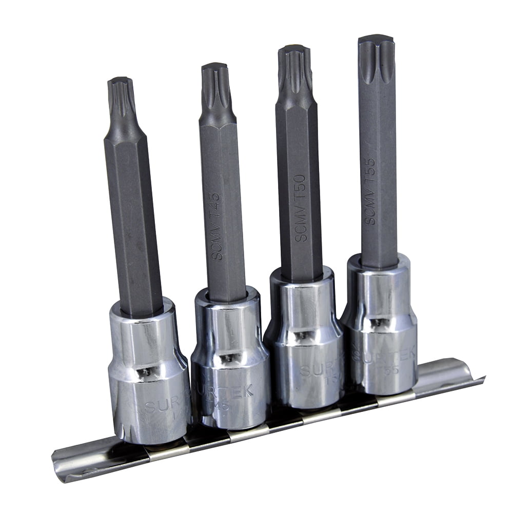 Surtek 1/2" Drive Torx Deep Socket Set, 4 Pieces