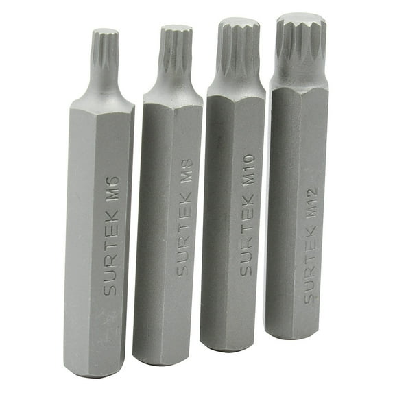 Surtek 4-Tip Triple Interchangeable Bit Set, 12 mm, 4-pieces