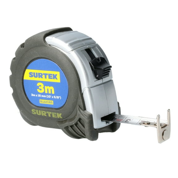 Surtek Anti-impact Silver Measuring Tape, 3m x 5/8"