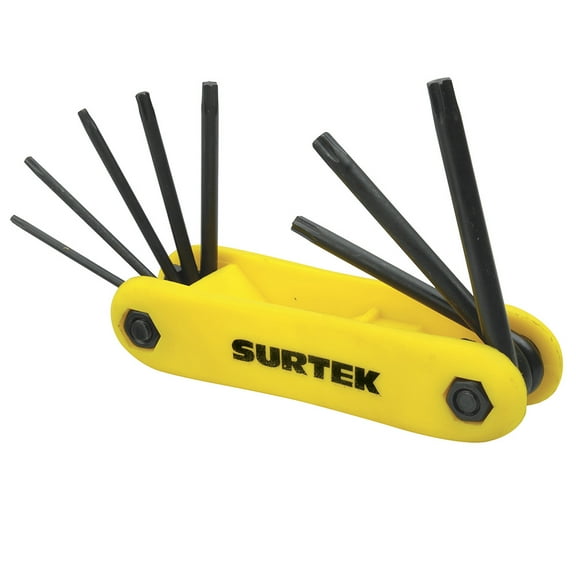 Surtek Folding Torx® Key et, 8 Pieces, Yellow