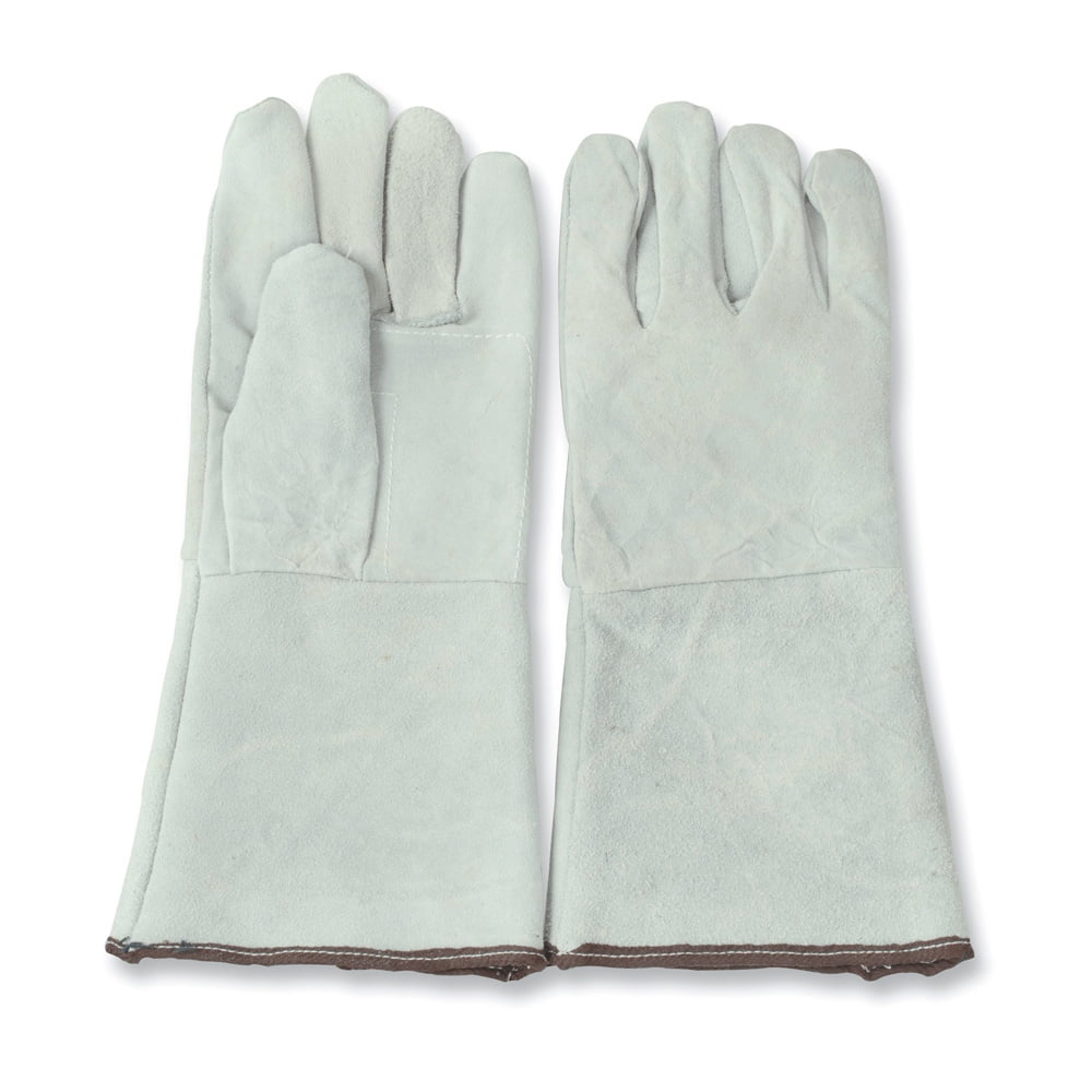 Surtek Long Hide Leather Gloves, White Color