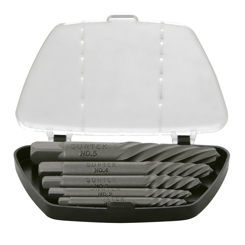 Surtek Spiral Flute Screw Extractor Set 5 Pieces