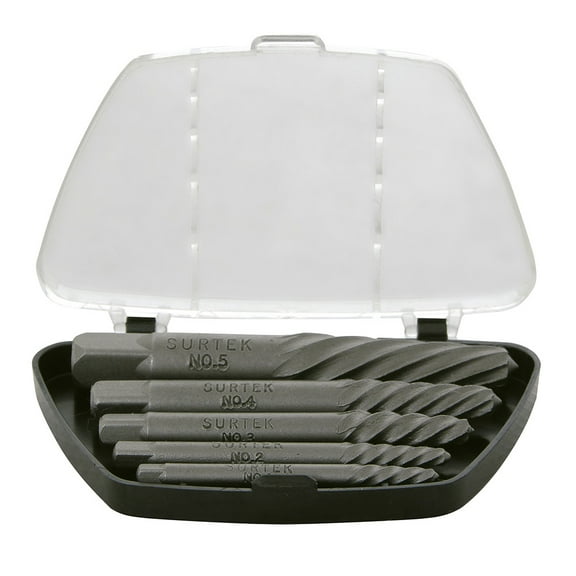 Surtek Spiral Flute Screw Extractor Set 5 Pieces