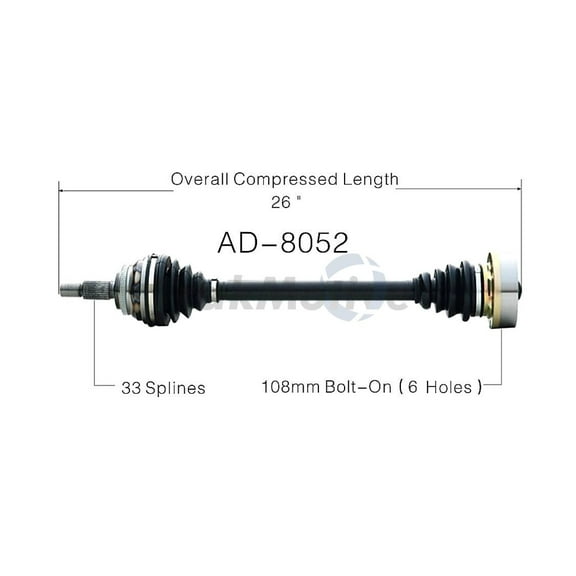 Surtrak Axle AD-8052 CV Axle Shaft Fits select: 1980-1988 AUDI 5000