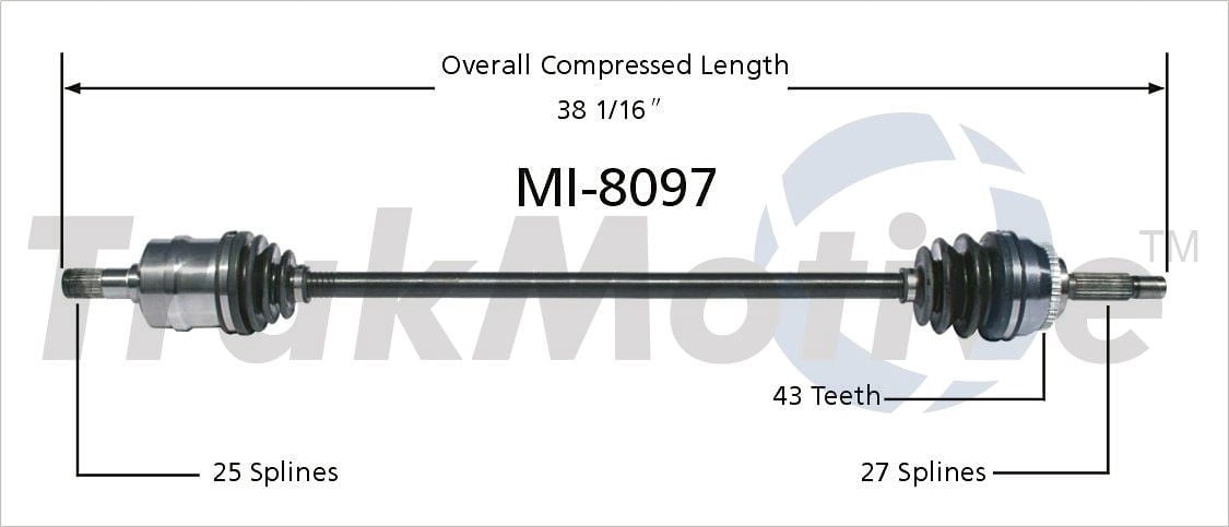 Surtrak Axle MI-8097 CV Axle Shaft Fits select: 1995-1999 MITSUBISHI ECLIPSE, 1995-1998 EAGLE TALON