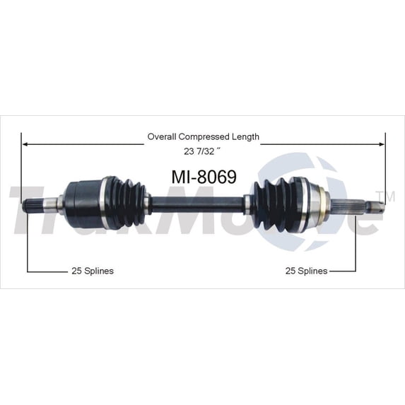 Surtrak MI-8069 CV Axle Shaft for Dodge Colt, Hyundai Elantra Fits select: 1984-1989 DODGE COLT VISTA, 1987-1988 PLYMOUTH COLT VISTA