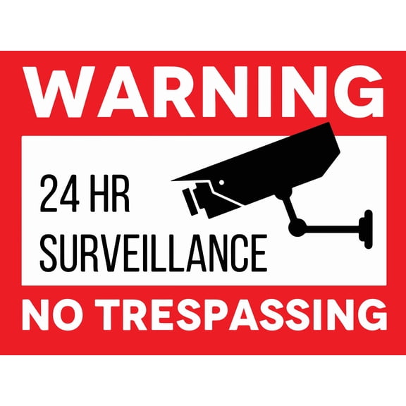 Surveillance No Tresspassing - 18X24" Yard Sign with Stake - Fast Free Shipping!