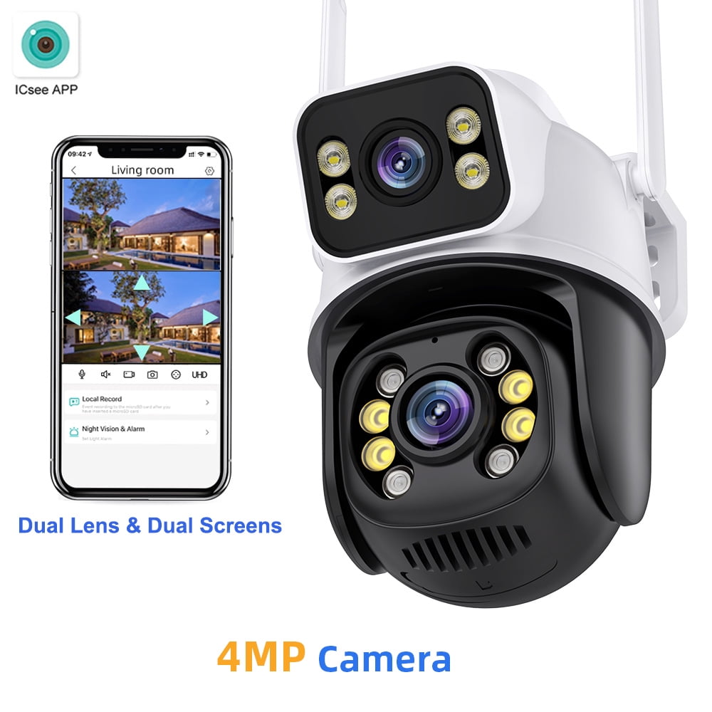 Surveillance PTZ WIFI Camera Dual Lens Dual Screen IP Camera Outdoor