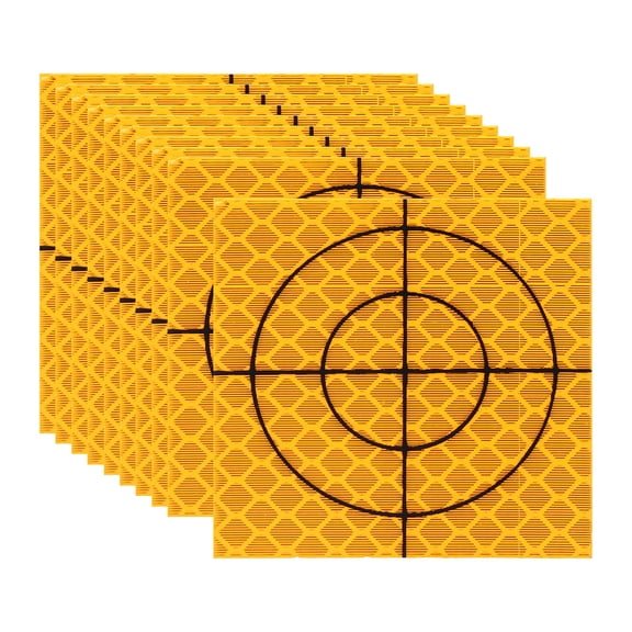 Survey Reflector Target (50x50mm, Yellow)(50 Pcs) Self-Adhesive Reflective Sheet Surveying Target Mark Tape, Suit for Total Stations/Ship Inspection/Tunnel Measure