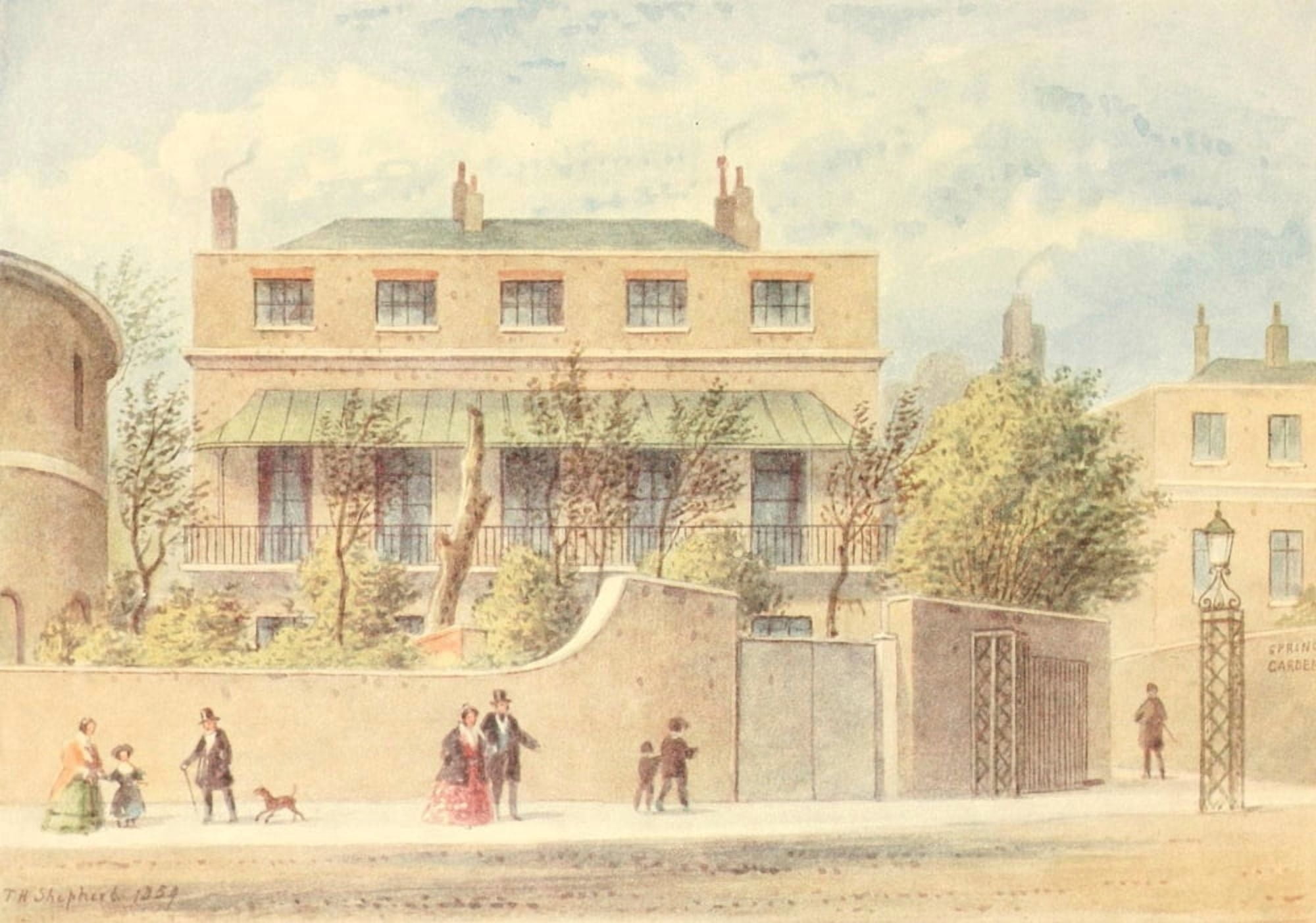 Survey of London 1940 Berkeley House Spring Gdns Canvas Art - Thomas Shepherd (18 x 24)