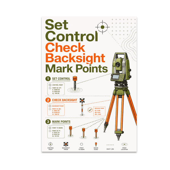 Surveying Tools Wall Art - Survey Mapping Enthusiast - 13x19 Poster Print